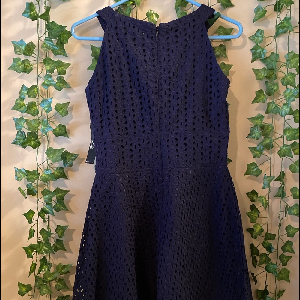 NY & C navy lined dress Sleeveless 2 NWT